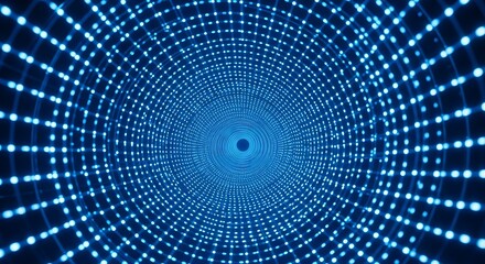 Blue Light Tunnel - A Digital Journey Through Infinite Space.