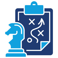 Strategy Flat Blue Icon
