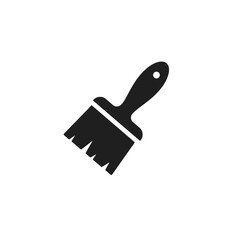 Black paintbrush icon representing creative tools and renovation silhouette