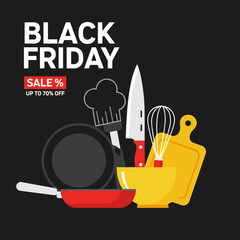 Black Friday Sale Up to 70 off kitchen supplies and cooking equipment promotion