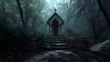 Exploring Dark Romanticismand Haunting Imagery in Gohic Literature Artworks