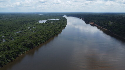 Fishing in amazon rainforest