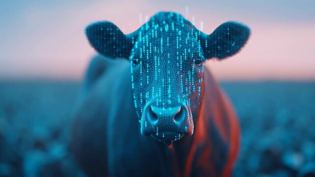 smart livestock system, digital cow with data visualization