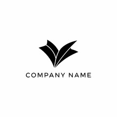 Fototapeta premium Abstract Book Logo Design with Stylized Pages for Publishing or Education.