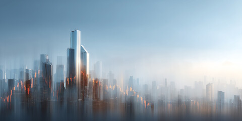 Fototapeta premium 3D futuristic financial ecosystem visualizing retail investor activity, global asset distribution, and AI-driven predictive investment analytics