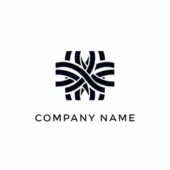 Abstract Intertwined Lines Logo Design.