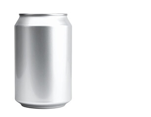 A metal can with a blank label isolated on transparent background