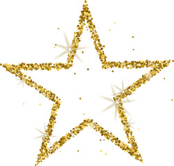 Obraz premium Star Gold Glitter Sparkling PNG Transparent