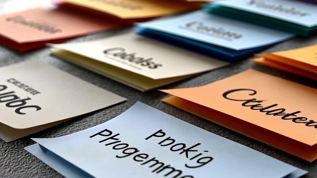 Learning new languages with colorful flashcards at a study session in a cozy room