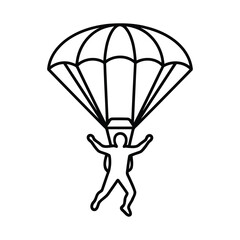 Illustration of a skydiver with a parachute
