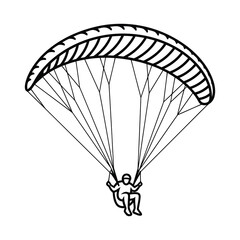 Illustration of a paraglider with a pilot