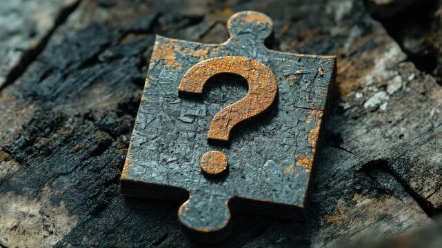 Rusty Question Mark Puzzle Piece