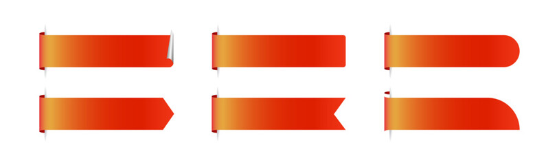 Collection of Red Gradient Ribbons | Vector Labels and Tags Pack