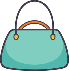 Simple Low Detail Womens Handbag Vector Doodle