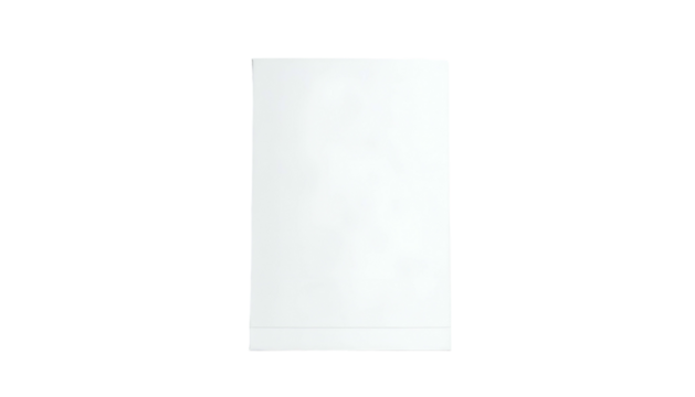 A plain, upright rectangle with light gray gradients floats in a black void