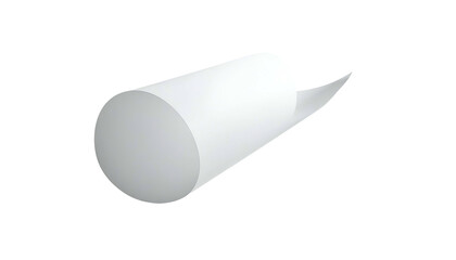 Rolled white paper, partially unrolled, on a transparent background. The roll is cylindrical