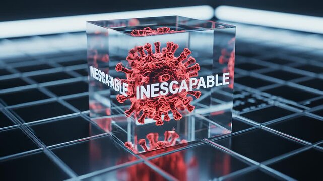 Coronavirus Inside Glass Cube With Inescapable Message