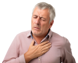 PNG Man suffering from shortness of breath adult pain