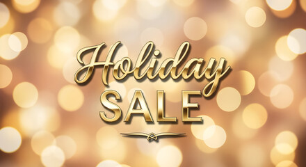 Holiday Sale Golden Bokeh Lights Background Promotion