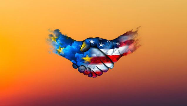 A handshake of clouds: a symbol of the Ukraine-USA alliance