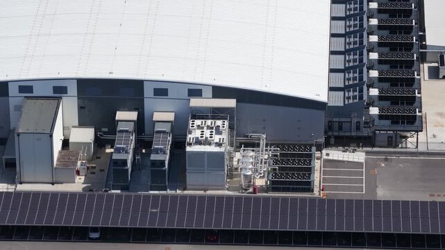 Datacenter, hyperscaler, artificial intelligience computering facility. Cooling and hardware. Milan, Italy.