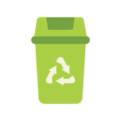 Recycling Trash Can SVG, Eco Bin Clipart, Green Waste Bin Silhouette Cut File, Svg Files for Cricut