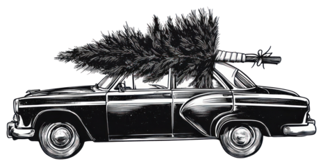 PNG Christmas tree art car transportation.