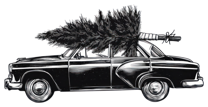 PNG Christmas tree art car transportation.