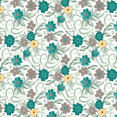 Classic Popular Flower Seamless pattern background - For easy making seamless pattern use it for filling any contours