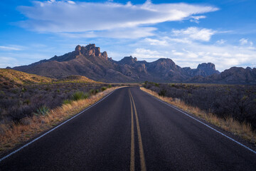 roadtrip in the beautiful nature of big bend national park in texas in the usa