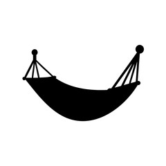 A Simple Silhouette of a Comfortable Hammock for Relaxation and Leisure