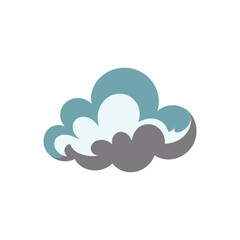 Minimalist Stylized Three Tone Cloud Icon