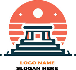 Gobekli tepe ruins logo icon vector white background . © mesbahul