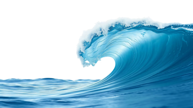 Ocean wave isolated on transparent background