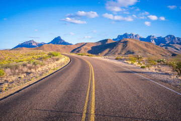 roadtrip in the beautiful nature of big bend national park in texas in the usa