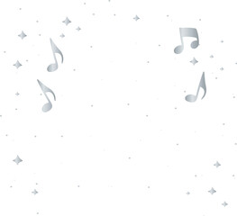 Silver Musical Notes and Stars