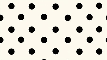 Black polka dots pattern on a cream background