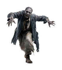 Fototapeta premium PNG Spooky zombie lunging forward halloween theme terrifying.