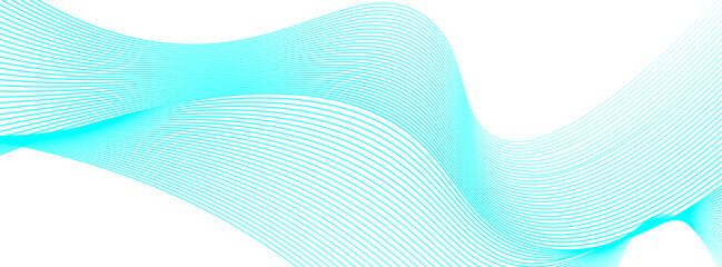 Abstract blue smooth waves on white background.Vector illustration.