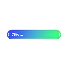 Obraz premium Gradient Loading Bar at 75% Completion - Isolated