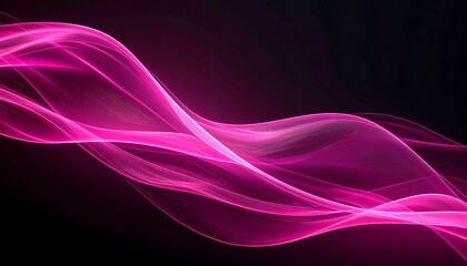 Abstract Pink Waves on Dark Background Ethereal Flowing Energy and Elegant Design for Modern Art and Backgrounds.