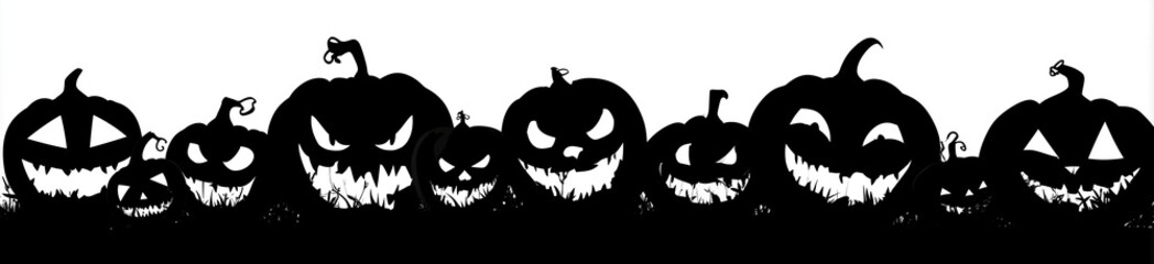 Fototapeta premium Silhouette Pumpkins for Halloween Decorations