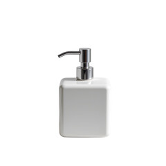 Obraz premium Elegant White Square Soap Dispenser with Pump for Modern Bathrooms