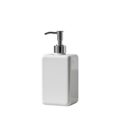 Obraz premium Elegant White Soap Dispenser with Pump for Modern Bathroom Decor