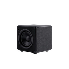 Black Subwoofer Speaker with Minimalist Design and Textured Surface