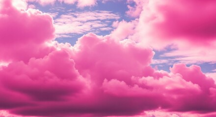 Dreamlike Pink Clouds in Blue Sky