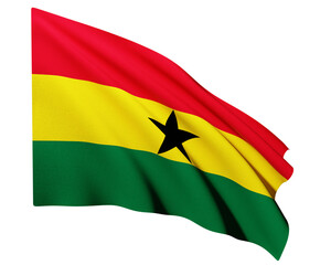 3D Realistic National Flag of Ghana
