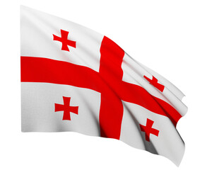 3D Realistic National Flag of Georgia