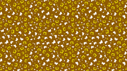 Seamless Abstract Pattern With Popcorn Or Organic Shapes In Brown And Yellow