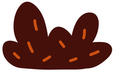 Burnt Red Bush with Orange Detail Accents